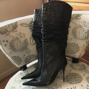 Gorgeous Black Leather Boots - Size 39 NWT